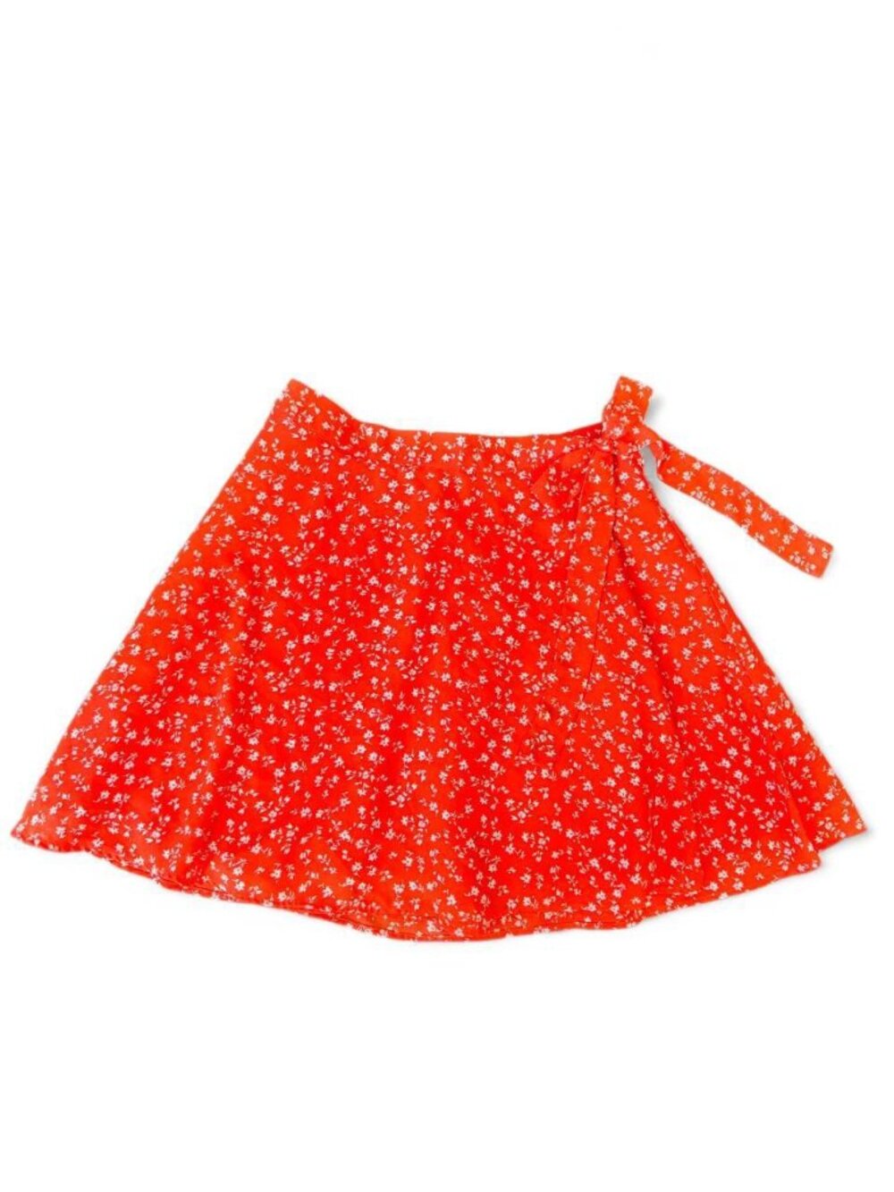 Forever 21 Orange Floral Wrap Mini Skirt